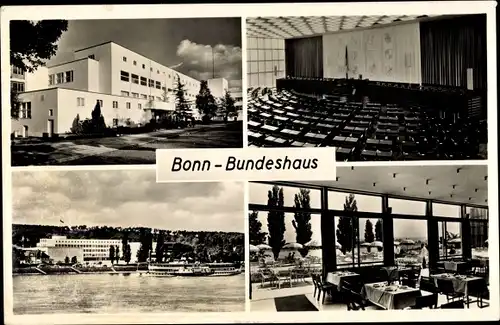Ak Bonn am Rhein, Bundeshaus, Dampfer