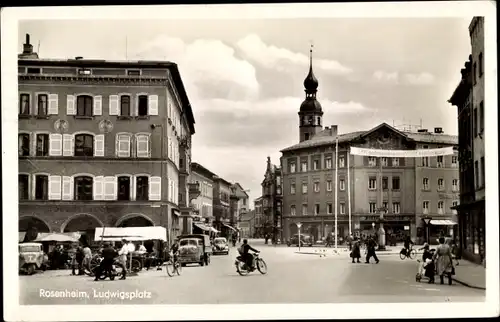 Ak Rosenheim Oberbayern, Partie auf dem Ludwigsplatz