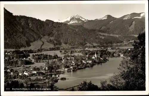 Ak Rottach Egern in Oberbayern, Ort mit Fockenstein