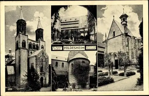 Ak Hildesheim in Niedersachsen, St. Annenfriedhof, Kapelle, Dom