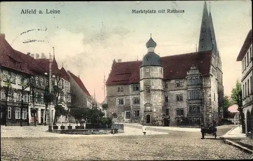 Ak Alfeld an der Leine, Rathaus, Marktplatz