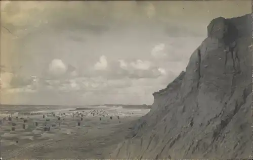 Foto Ak Kampen auf Sylt, Blick vom Rotes Kliff mit Strand