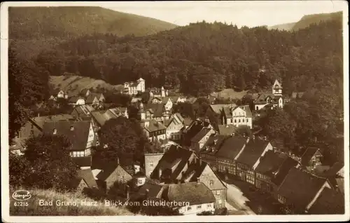 Ak Bad Grund im Harz, Blick vom Gittelderberg, Blick auf den Ort