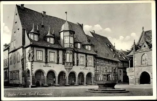 Ak Goslar am Harz, Hotel Kaiserworth, Brunnen