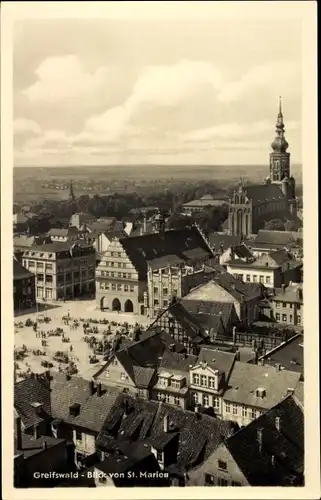 Ak Hansestadt Greifswald, Blick von St. Marien