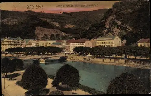 Ak Bad Ems an der Lahn, Lahnstraße, Bogenbrücke