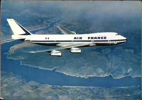 Ak Französisches Passagierflugzeug der Air France, Boeing 747