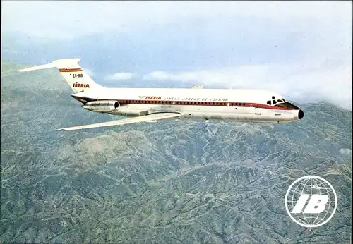 Ak Spanisches Passagierflugzeug, Iberia, Douglas DC 9