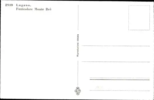Ak Lugano Kanton Tessin Schweiz, Funicolare Monte Brè