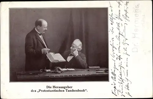 Ak Protestantisches Taschenbuch, Die Herausgeber, Dr. Hermens, Magdeburg Cracau