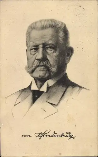 Ak Reichspräsident Paul von Hindenburg, Portrait