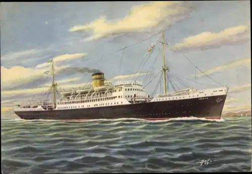 Künstler Ak Dampfer SS Ionia, Hellenic Mediterranean Lines