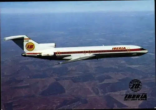 Ak Spanisches Passagierflugzeug, Iberia, Boeing 727 256