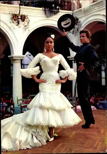 Ak Sara y Pedro, Los Luceros, Flamenco Tänzer in spanischen Trachten