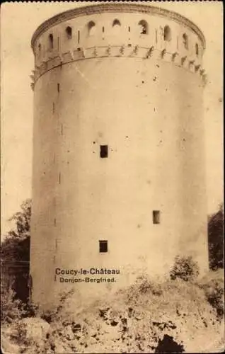 Ak Coucy le Chateau Aisne, Donjon, Bergfried