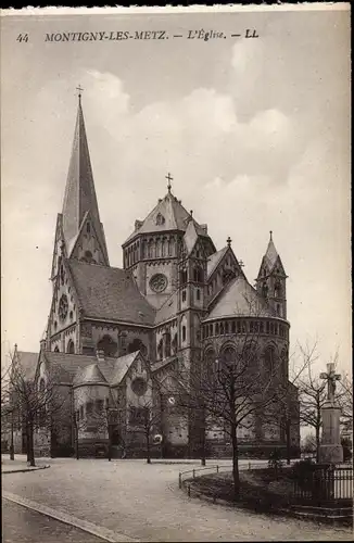 Ak Montigny lès Metz Monteningen Lothringen Moselle, L'Eglise