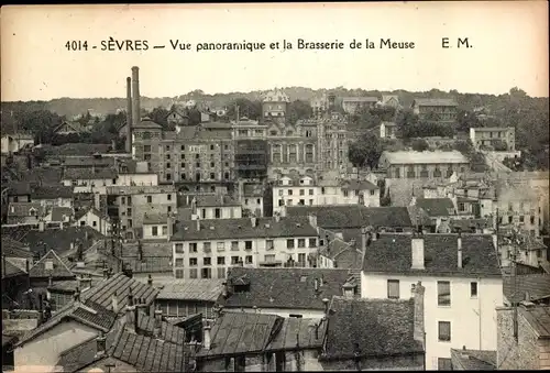 Ak Sèvres Hauts de Seine, Brasserie de la Meuse, vue panoramique
