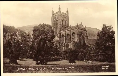 Ak Malvern Worcestershire England, Great Malvern Priory Church