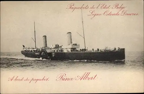 Ganzsachen Ak Belgien, Fährschiff Prince Albert, Linie Ostende Dover