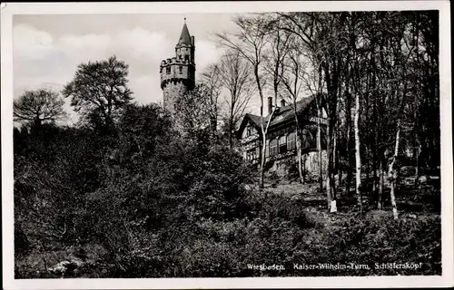 Ak Wiesbaden in Hessen, Kaiser Wilhelm Turm, Schläferskopf