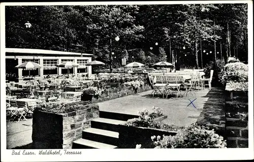Ak Bad Essen in Niedersachsen, Kurhaus Waldhotel, Terrasse