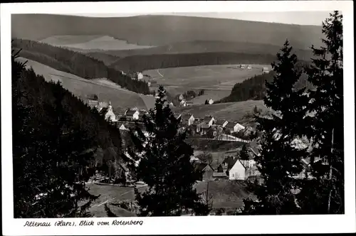 Ak Altenau Clausthal Zellerfeld im Oberharz, Blick vom Rotenberg auf den Ort