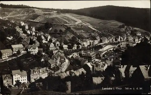 Ak Lauscha in Thüringen, Luftbild vom Ort