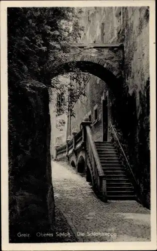 Ak Greiz im Vogtland, Oberes Schloss, Schlosstreppe