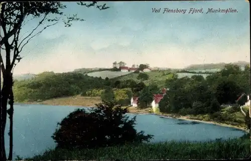 Ak Flensburg in Schleswig Holstein, Ved Flensborg Fjord, Munkmollen