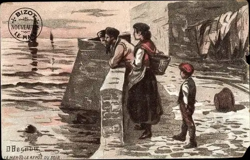 Künstler Ak Besnou, D., La Mer, Le Repos du Soir