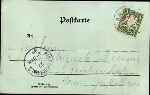 Mondschein Ak Höglwörth Anger im Rupertiwinkel Oberbayern, Blick auf den Ort, Kirche