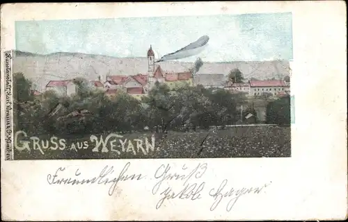 Ak Weyarn Oberbayern, Blick auf den Ort