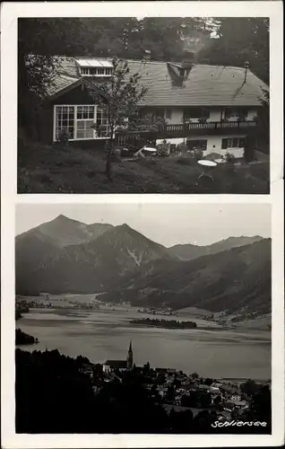 Ak Schliersee in Oberbayern Pension, Blick auf den Ort