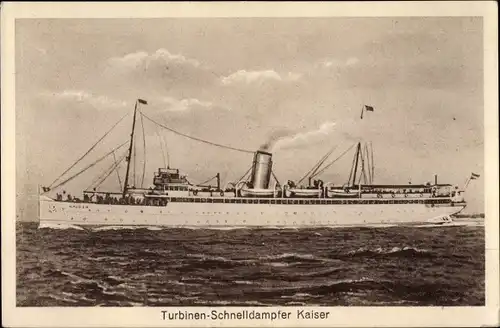 Ak Turbinen Schnelldampfer Kaiser, HAPAG Seebäderdienst