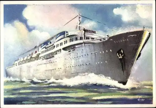 Künstler Ak Dampfer TN Lucania, Fratelli Grimaldi Armatori