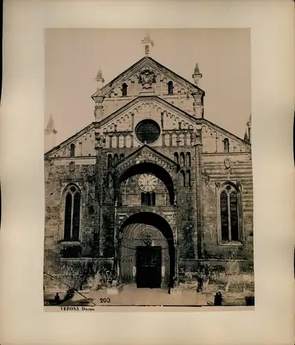 Foto um 1880, Verona Veneto, Duomo, Frontalansicht