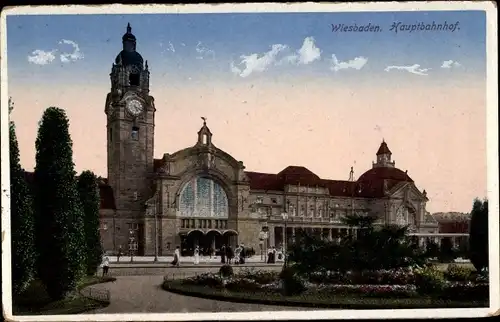 Ak Wiesbaden in Hessen, Hauptbahnhof