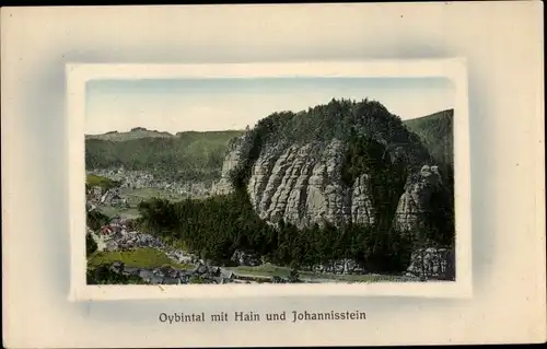 Passepartout Ak Oybin Hain Sachsen, Oybintal, Johannisstein, Panorama