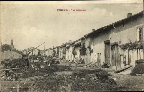 Ak Parroy Meurthe et Moselle, Vue intérieure, zerstörte Häuser