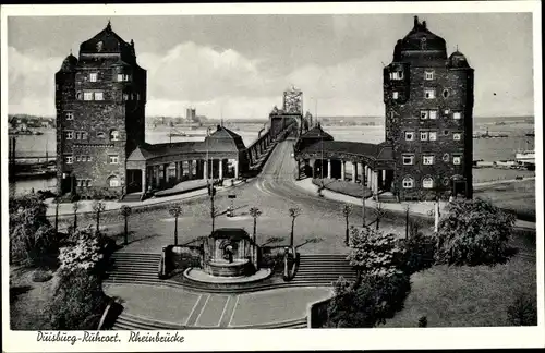 Ak Ruhrort Duisburg im Ruhrgebiet, Rheinbrücke