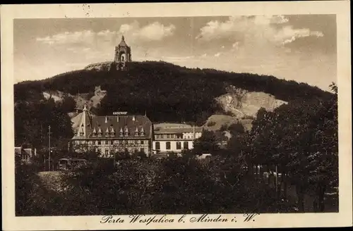 Ak Porta Westfalica an der Weser, Kaiser Wilhelm Denkmal, Wittekindsberg