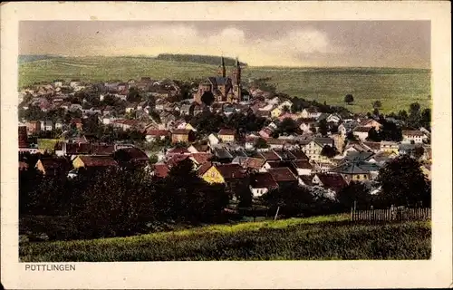 Ak Püttlingen im Saarland, Totalansicht der Ortschaft