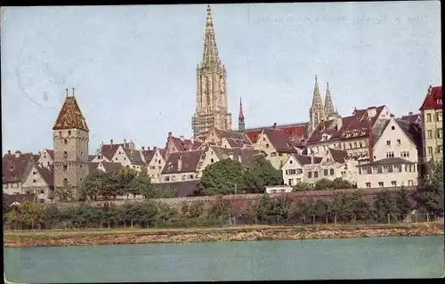 Ak Ulm an der Donau, Stadtansicht, Kirchturm