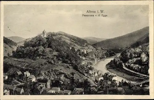 Ak Altena im Märkischen Kreis, Panorama v. d. Egge