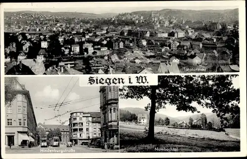 Ak Siegen in Westfalen, Totale, Hindenburgstraße, Numbachtal