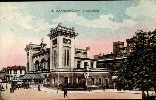 Ak Saarbrücken, Ansicht vom Hauptbahnhof, Rechte Seite