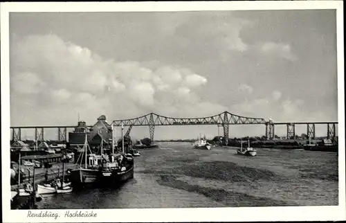 Ak Rendsburg in Schleswig Holstein, Hochbrücke