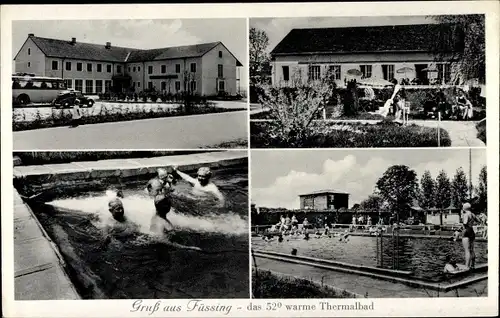 Ak Bad Füssing in Niederbayern, Thermalbad, Freibad