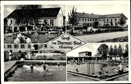 Ak Bad Füssing in Niederbayern, Thermalbad, Freibad
