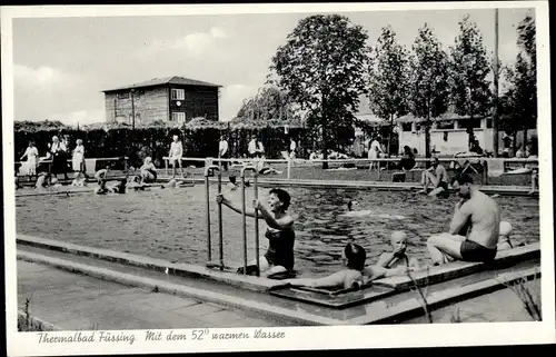 Ak Bad Füssing in Niederbayern, Thermalbad, Freibad, Schwimmbecken